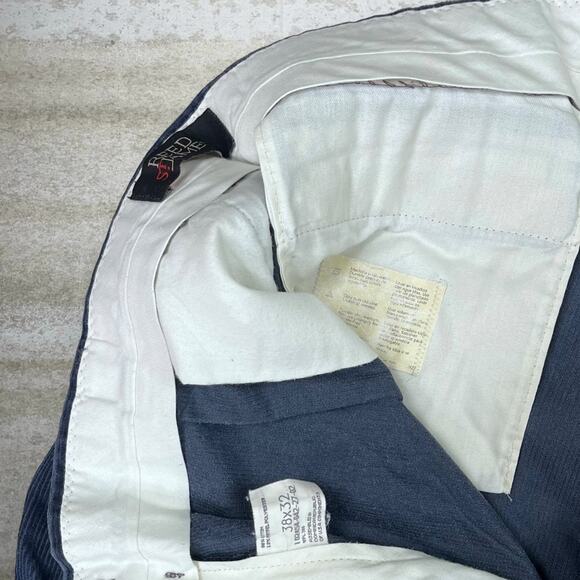 Vintage Reed St James Corduroy Pants Navy Blue Cotton Baggy Wide Leg Pleated 90s - Picture 4 of 4